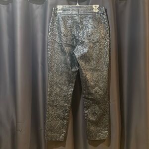 Metallic Dark Blue Tapered Jeans